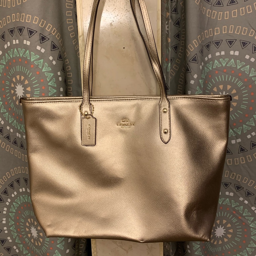 Coach gold shoulder bag